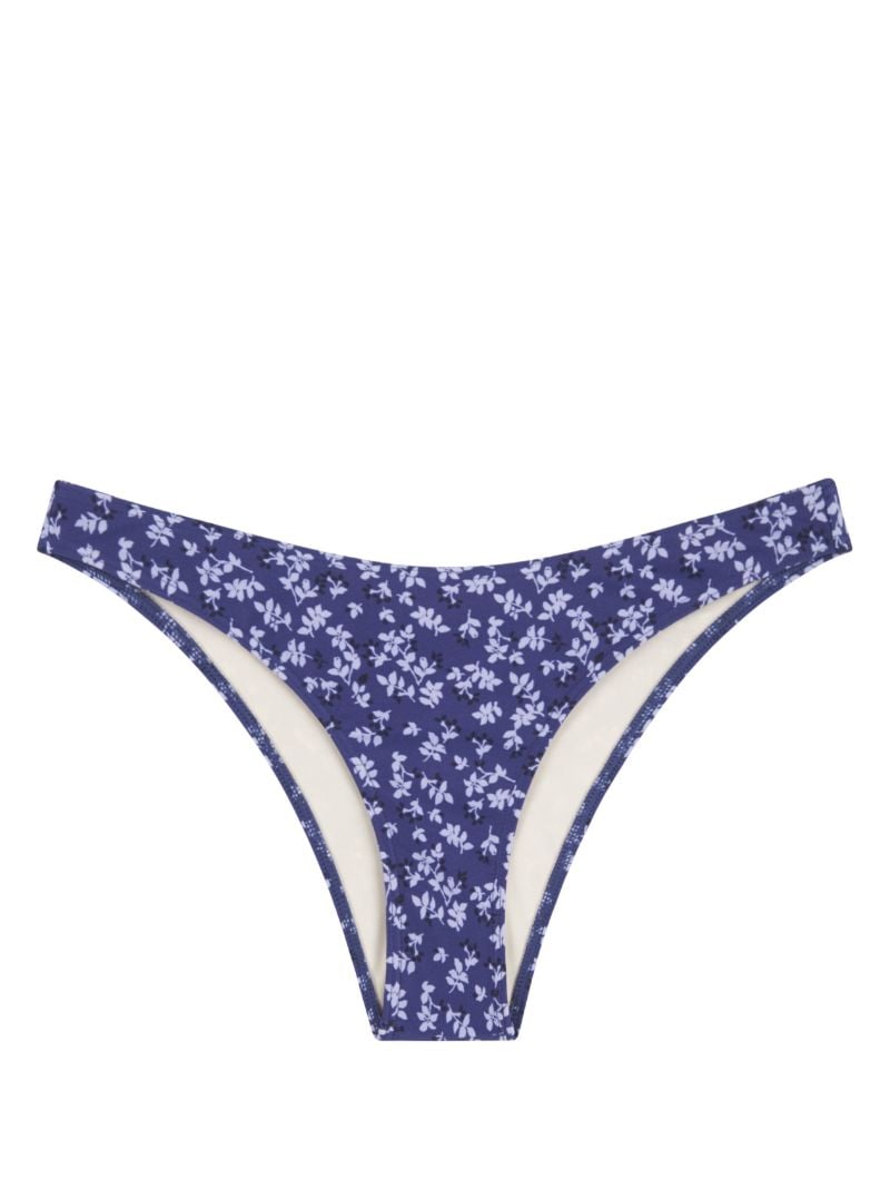 Blue Periwinkle Floral Print Bikini Bottoms