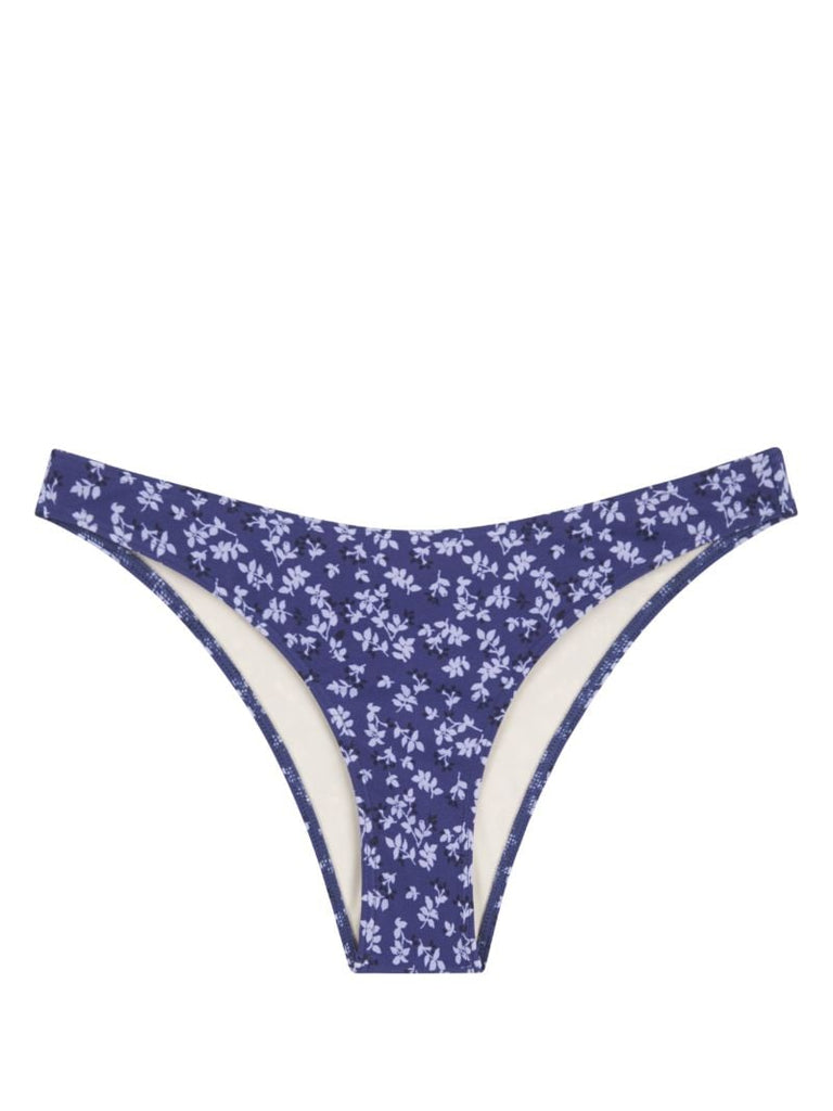 Blue Periwinkle Floral Print Bikini Bottoms