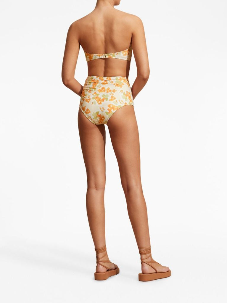 White Lilium High Waisted Bikini Bottoms