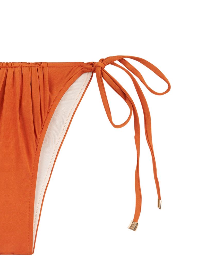 Orange Melon Lace Up Bikini Bottom