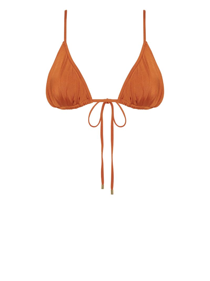 Orange Melon Triangle Bikini Top