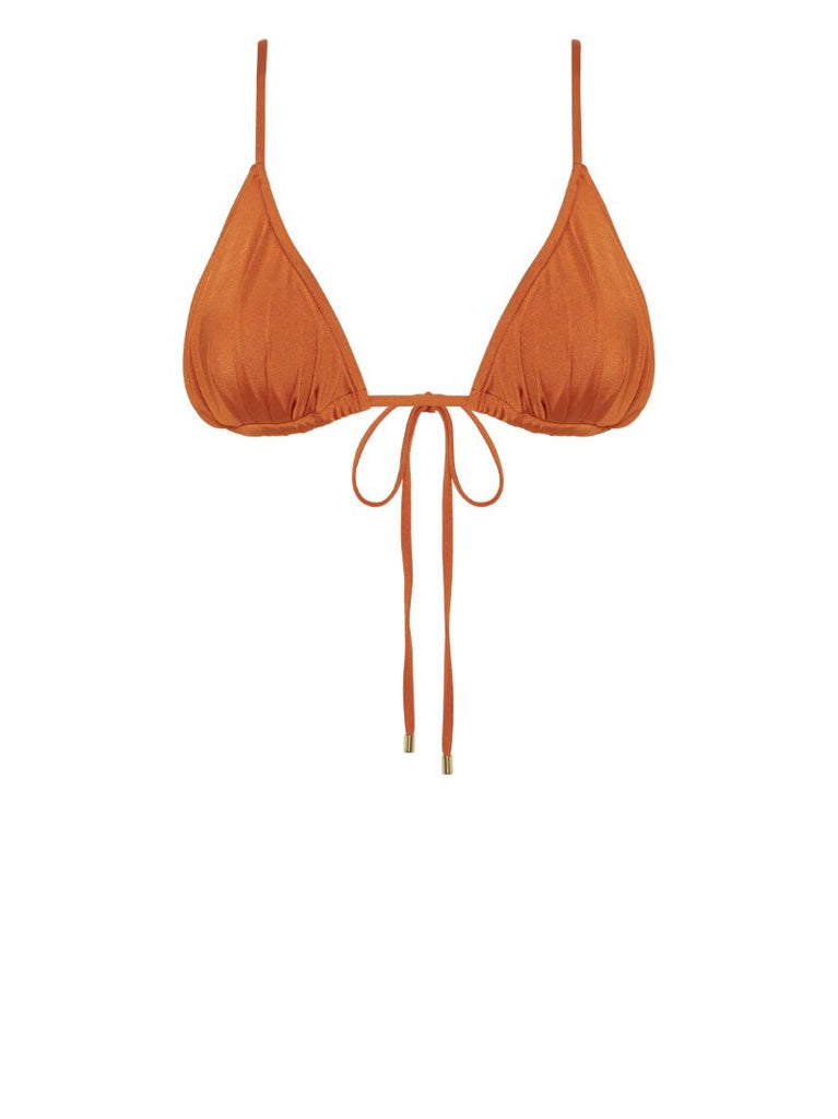 Orange Melon Triangle Bikini Top