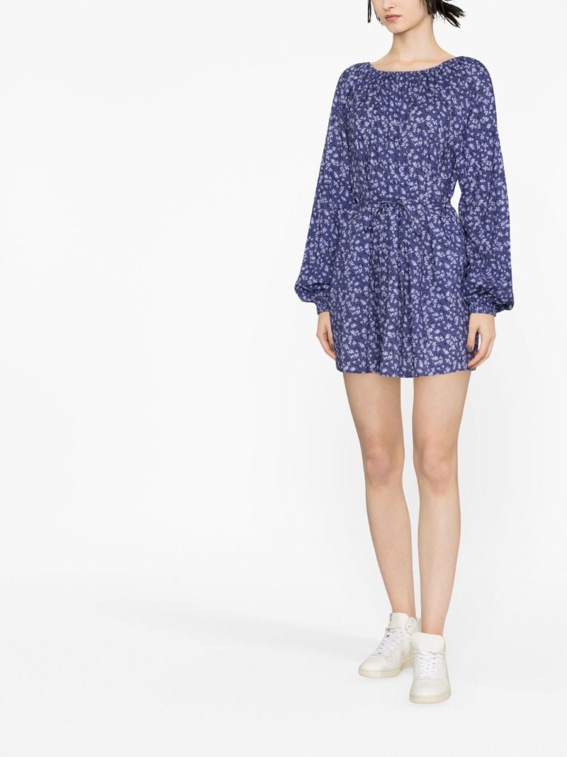 Purple Afterswim Floral Print Mini Dress