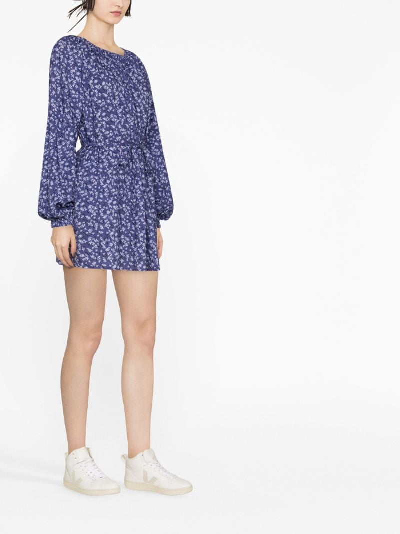 Purple Afterswim Floral Print Mini Dress