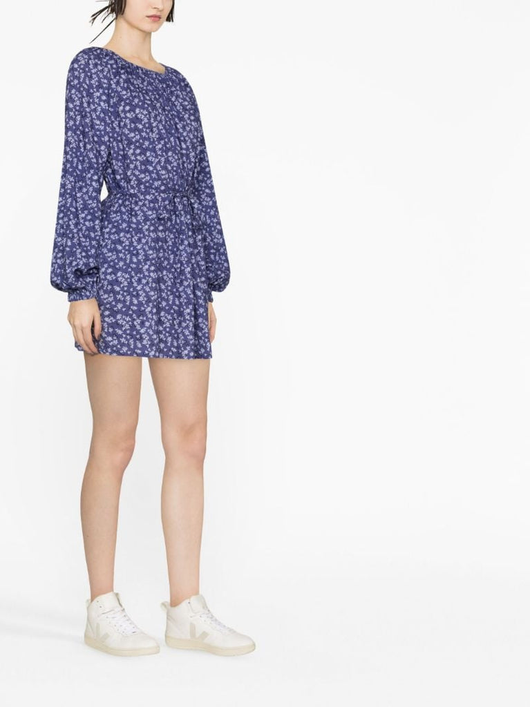 Purple Afterswim Floral Print Mini Dress