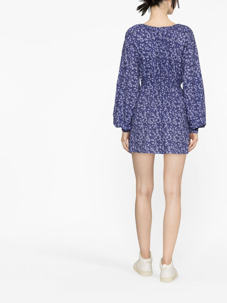 Purple Afterswim Floral Print Mini Dress