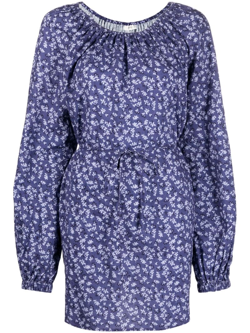 Purple Afterswim Floral Print Mini Dress