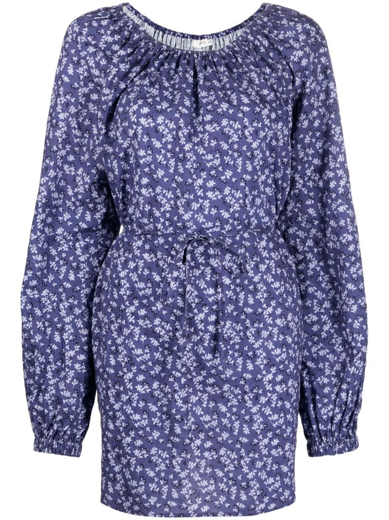 Purple Afterswim Floral Print Mini Dress