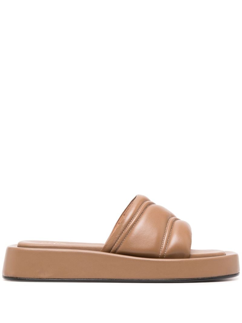 Brown Padded Flatform Slides