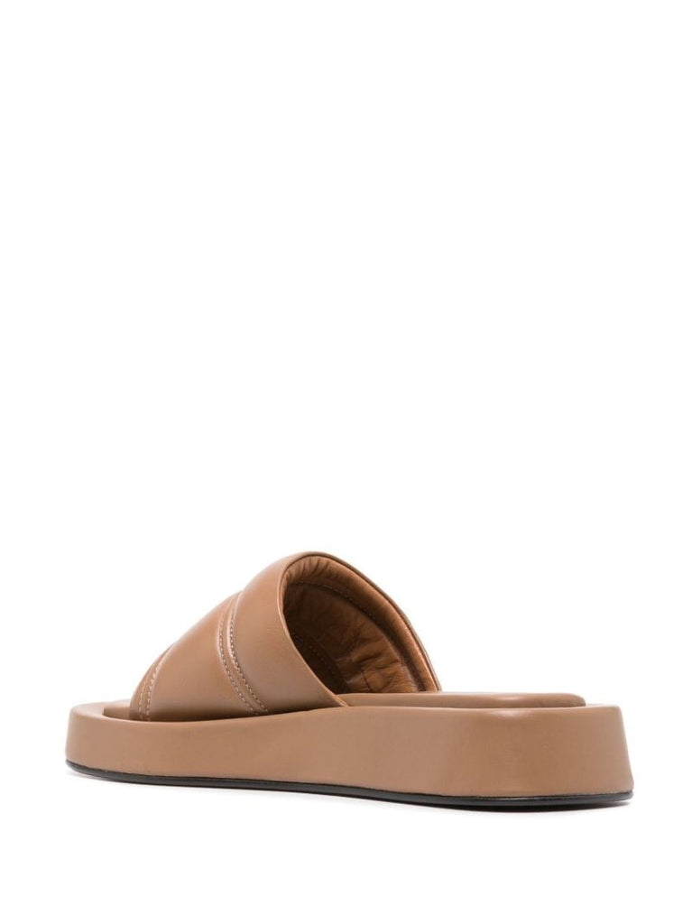 Brown Padded Flatform Slides