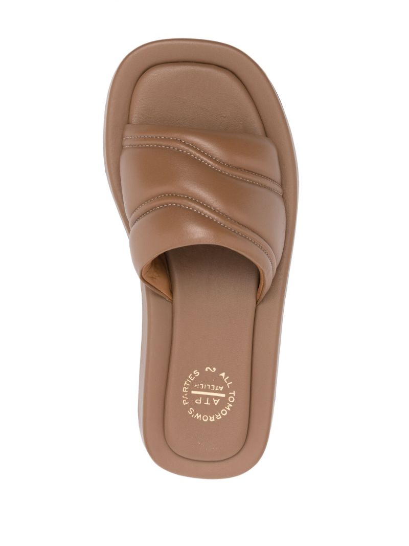 Brown Padded Flatform Slides