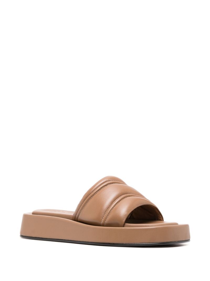 Brown Padded Flatform Slides