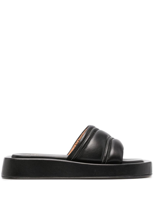 Black Padded Flatform Slides