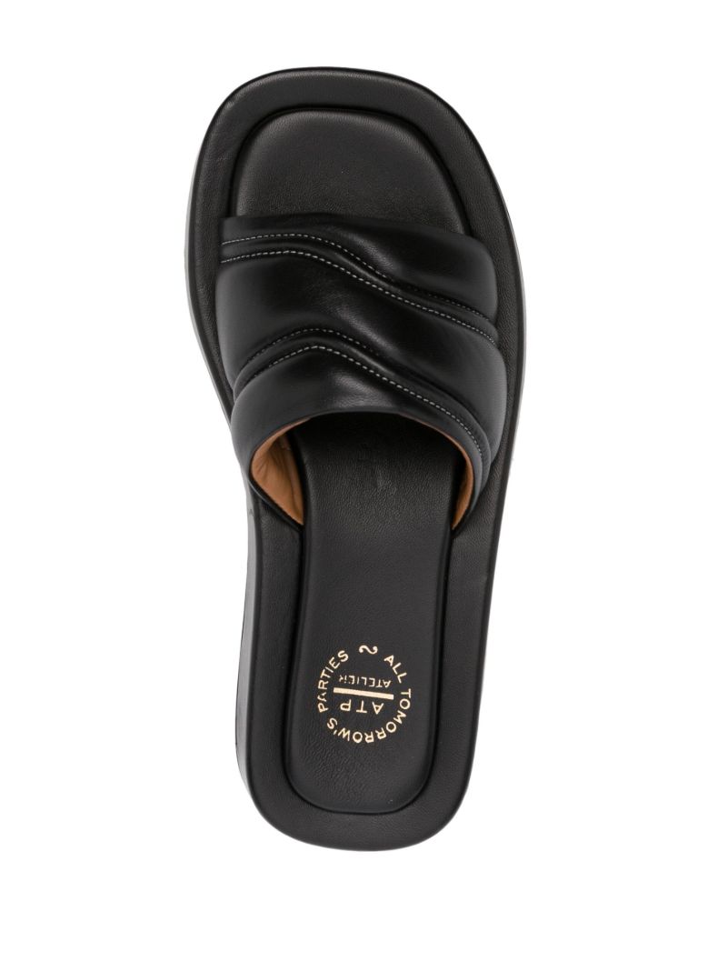 Black Padded Flatform Slides