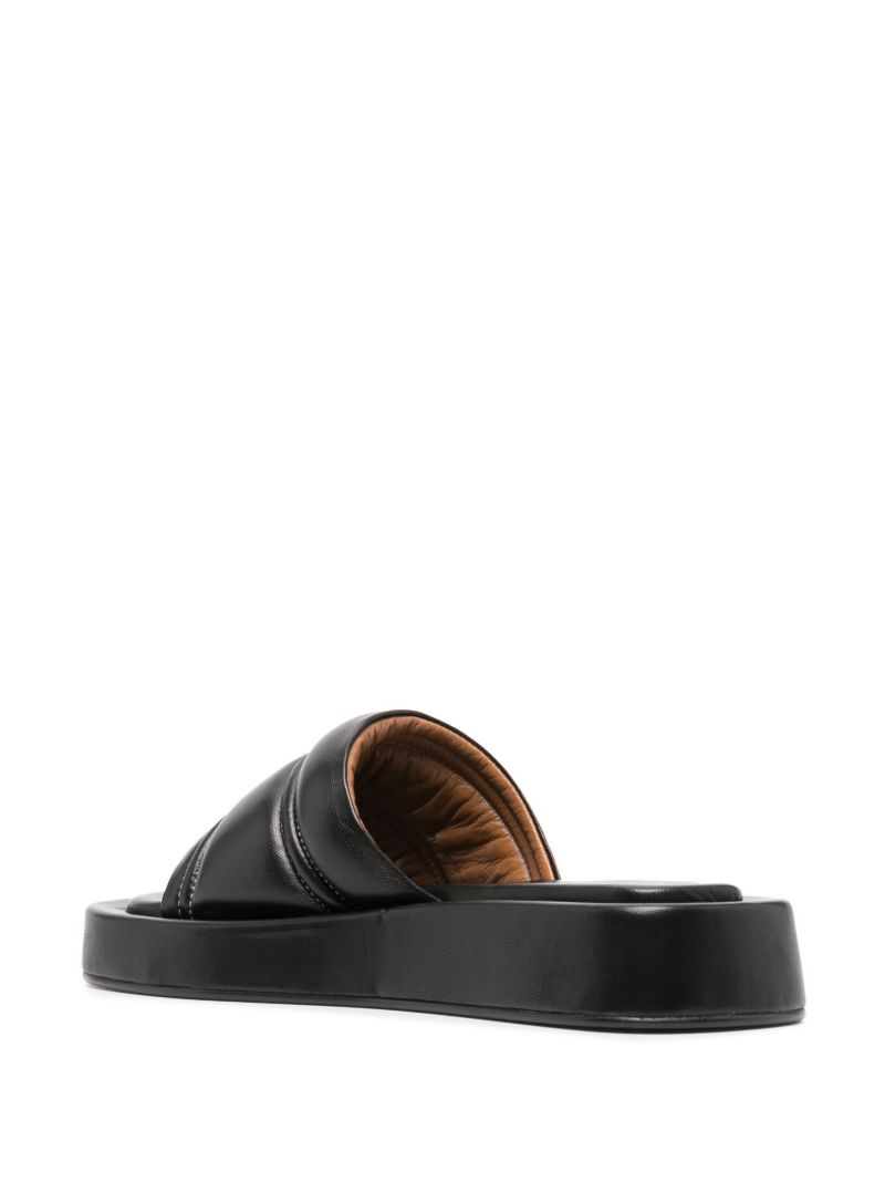 Black Padded Flatform Slides