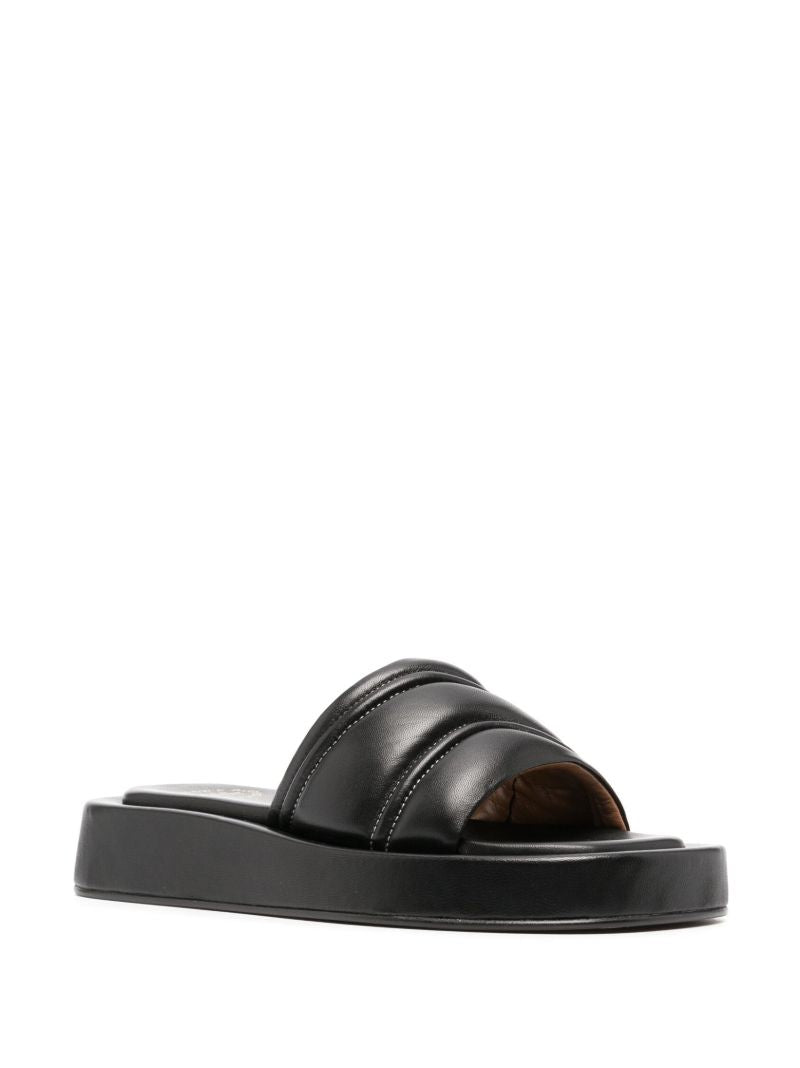 Black Padded Flatform Slides