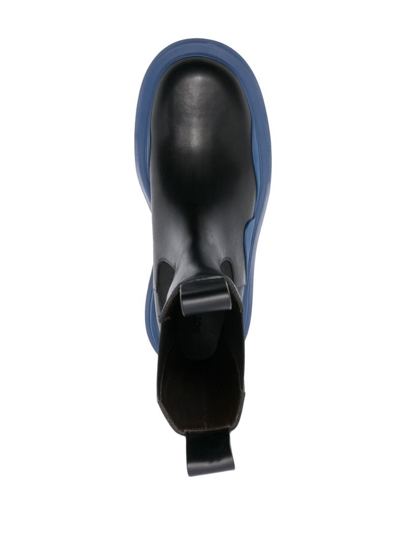 Black Tire Leather Chelsea Boots