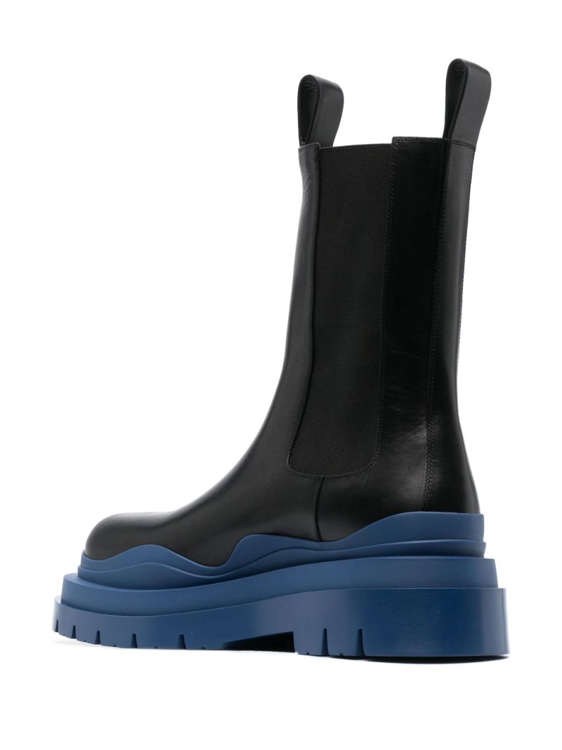 Black Tire Leather Chelsea Boots