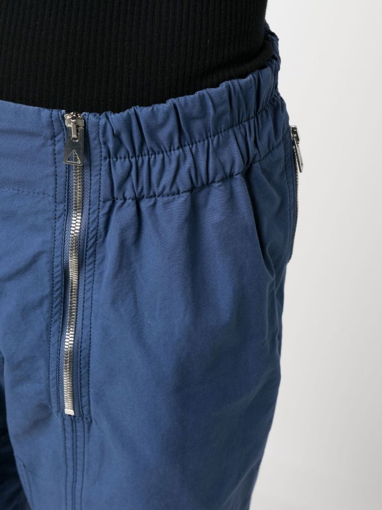 Blue Cotton Multi-zip Track Pants