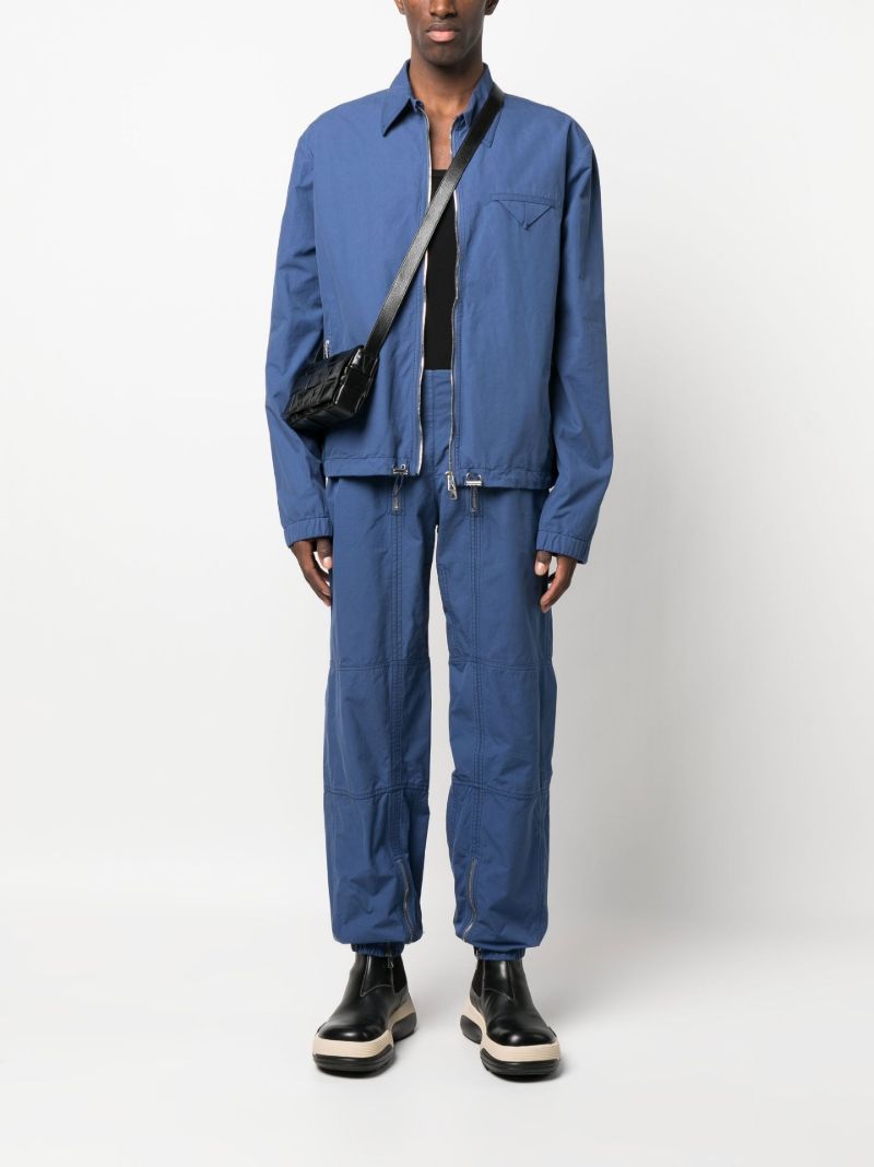 Blue Cotton Multi-zip Track Pants