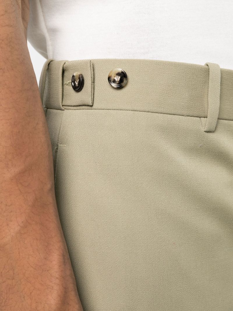 Green Straight Leg Wool Chinos