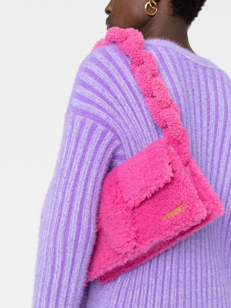 Pink Le Bambidou Shearling Shoulder Bag