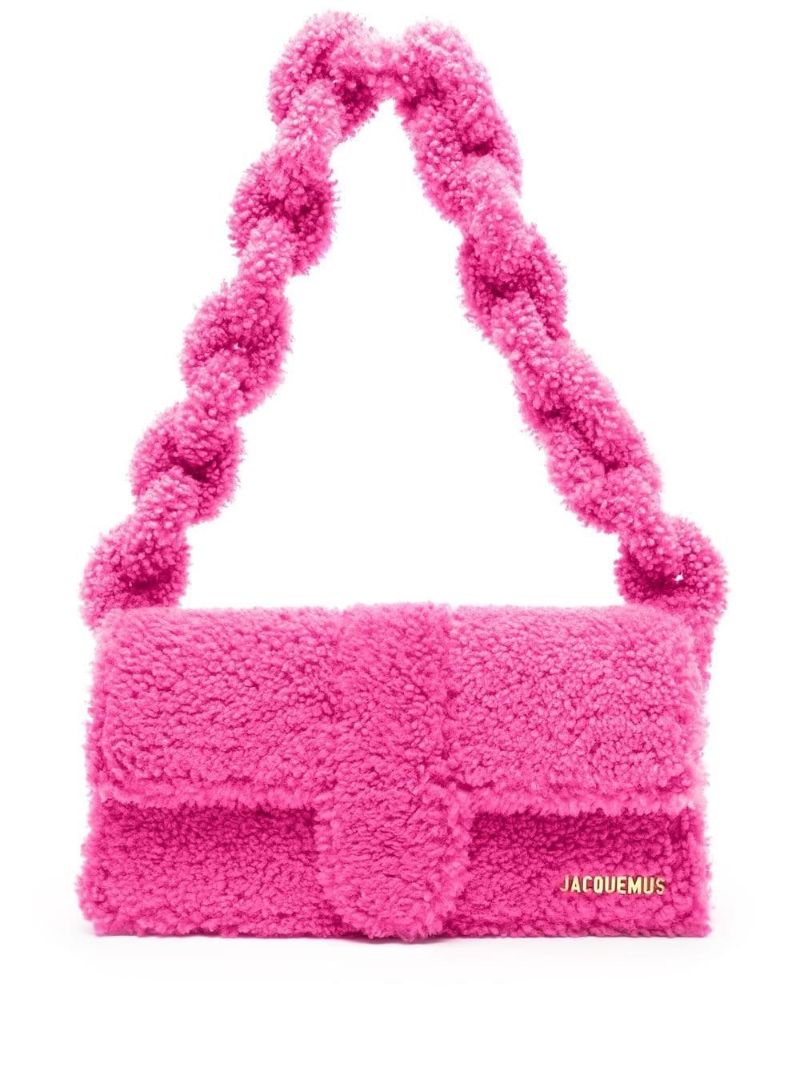 Pink Le Bambidou Shearling Shoulder Bag