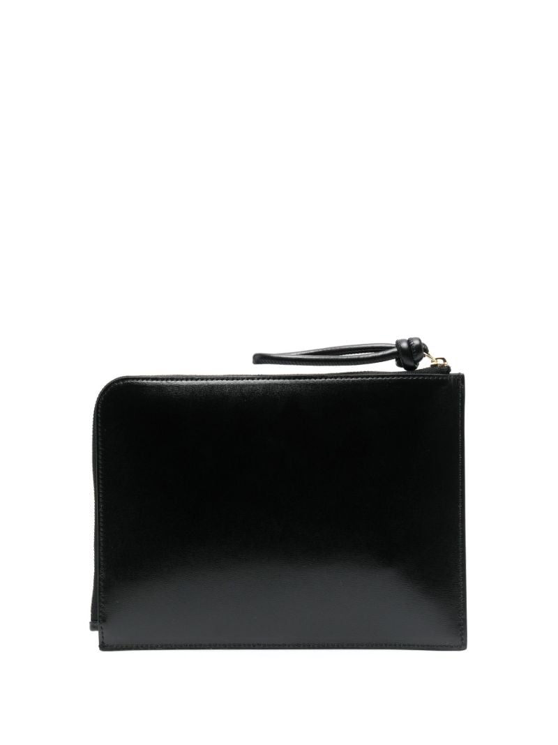 Black Zip Around Leather Wallet