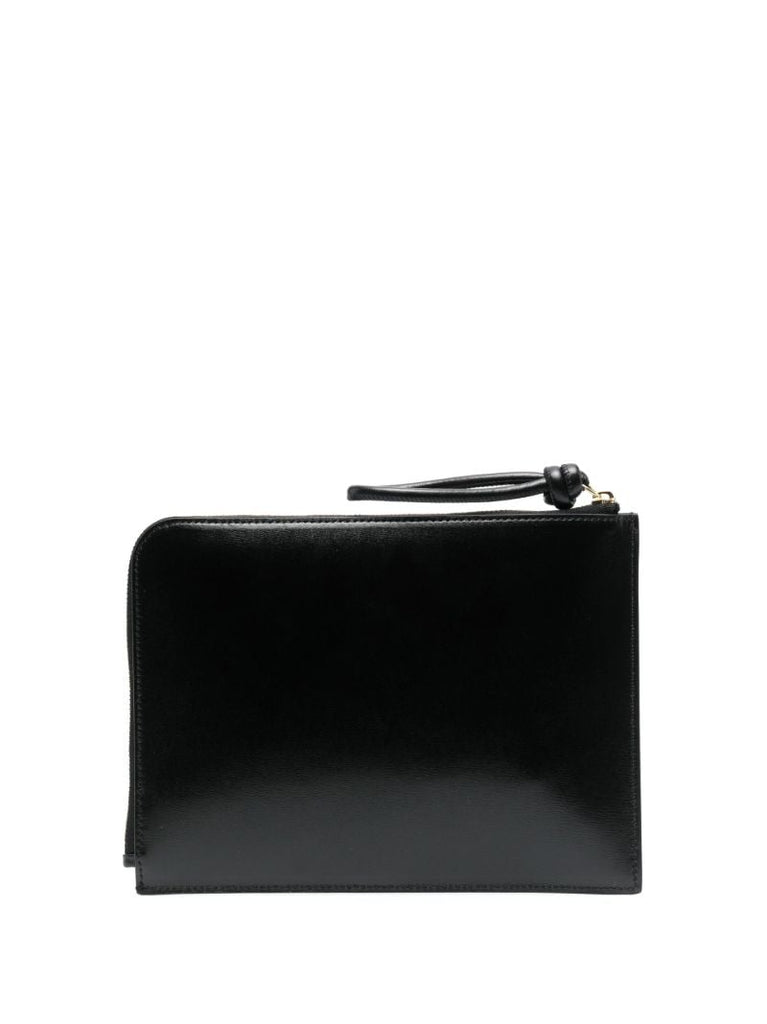 Black Zip Around Leather Wallet