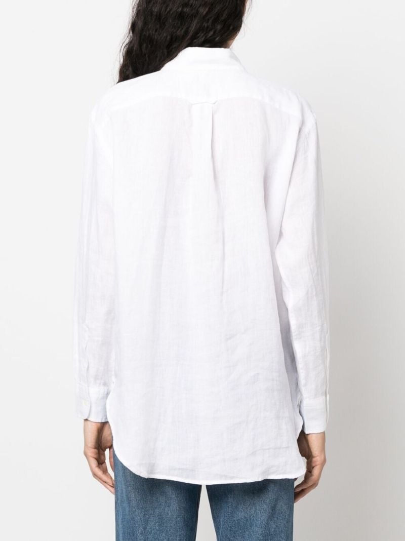 White Long Sleeve Linen Shirt