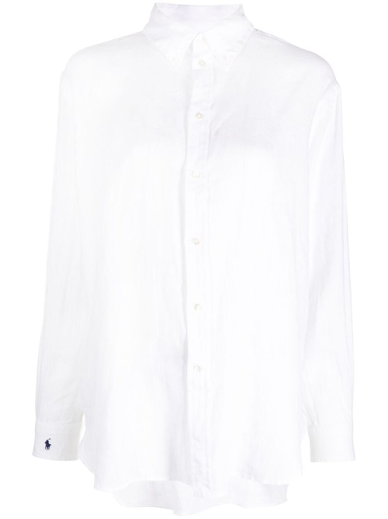 White Long Sleeve Linen Shirt