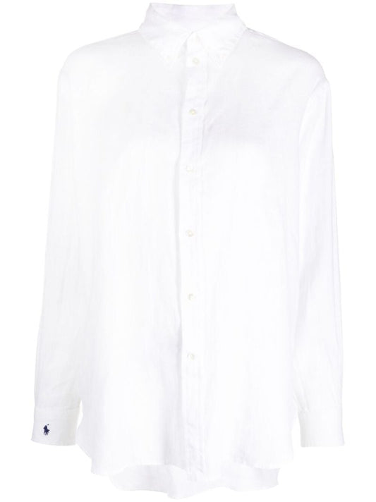 White Long Sleeve Linen Shirt