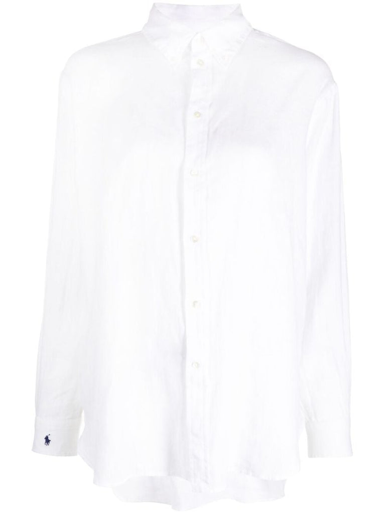White Long Sleeve Linen Shirt