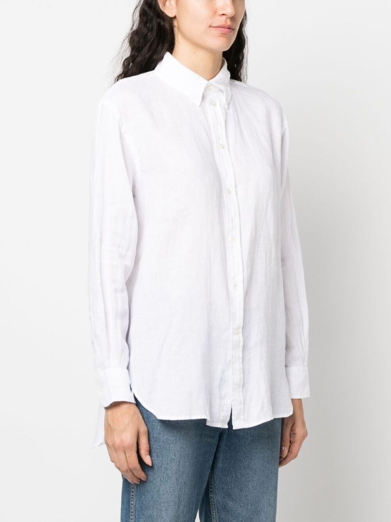 White Long Sleeve Linen Shirt