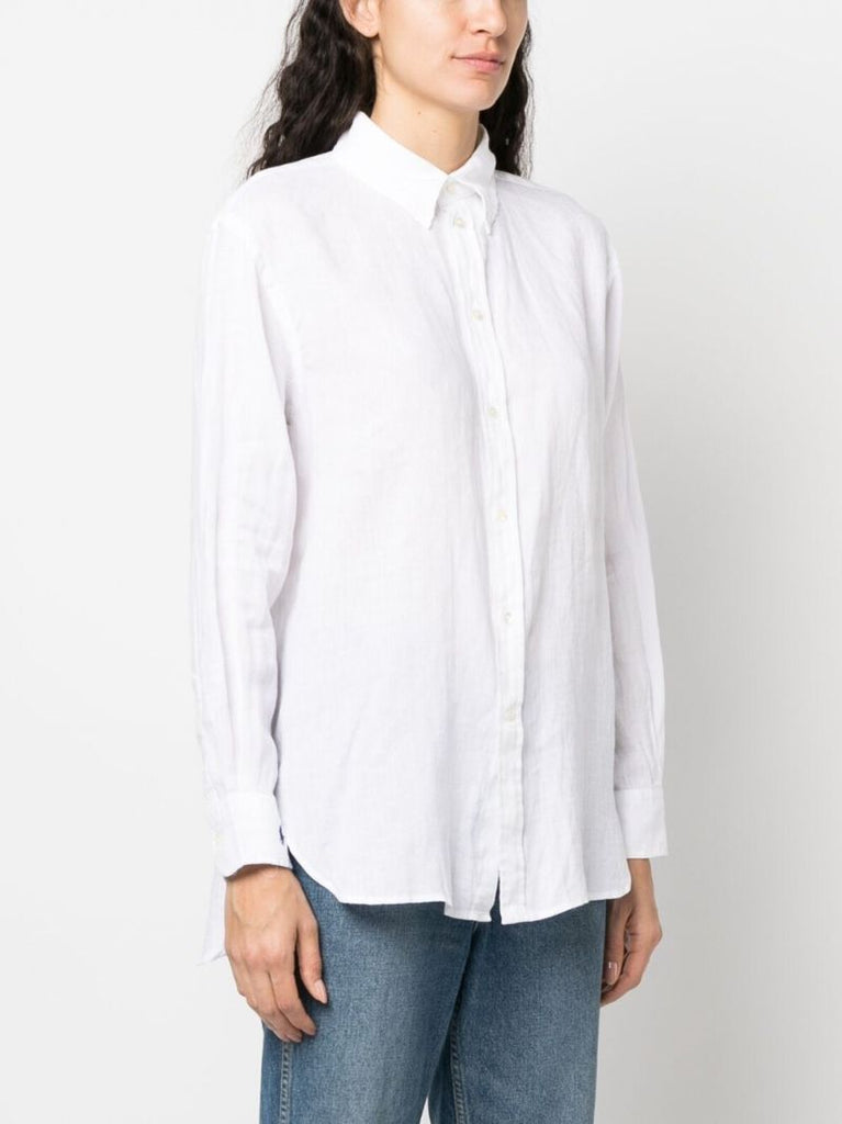 White Long Sleeve Linen Shirt