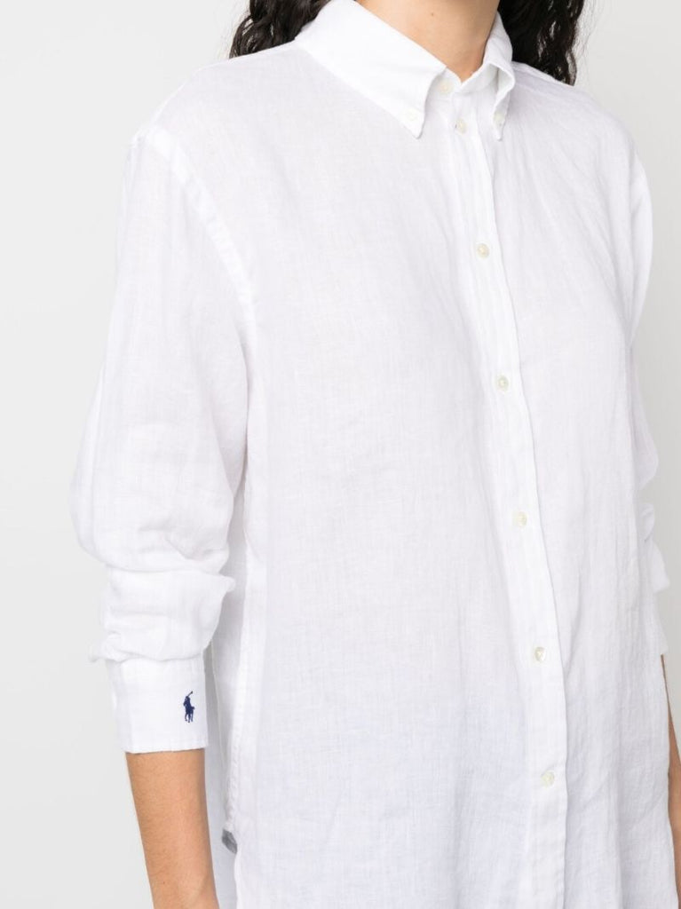 White Long Sleeve Linen Shirt