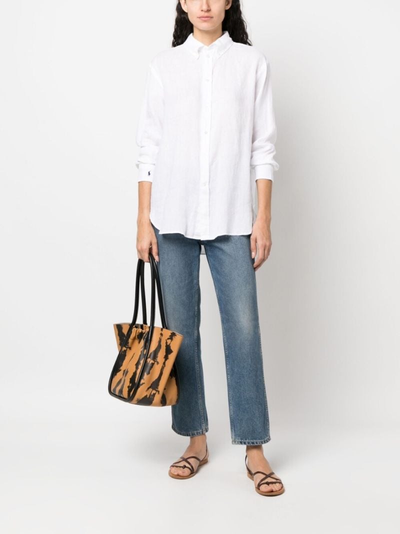 White Long Sleeve Linen Shirt