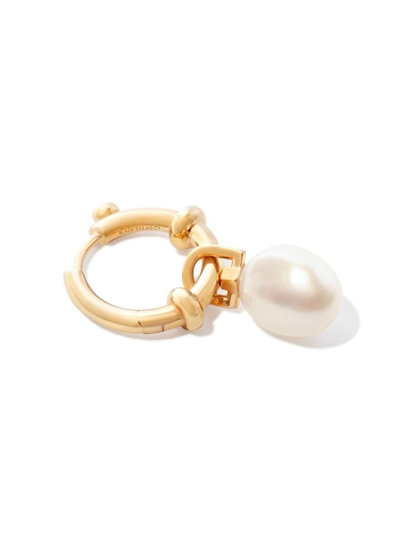 Gold-plated Cha Cha Pearl Single Hoop Earring