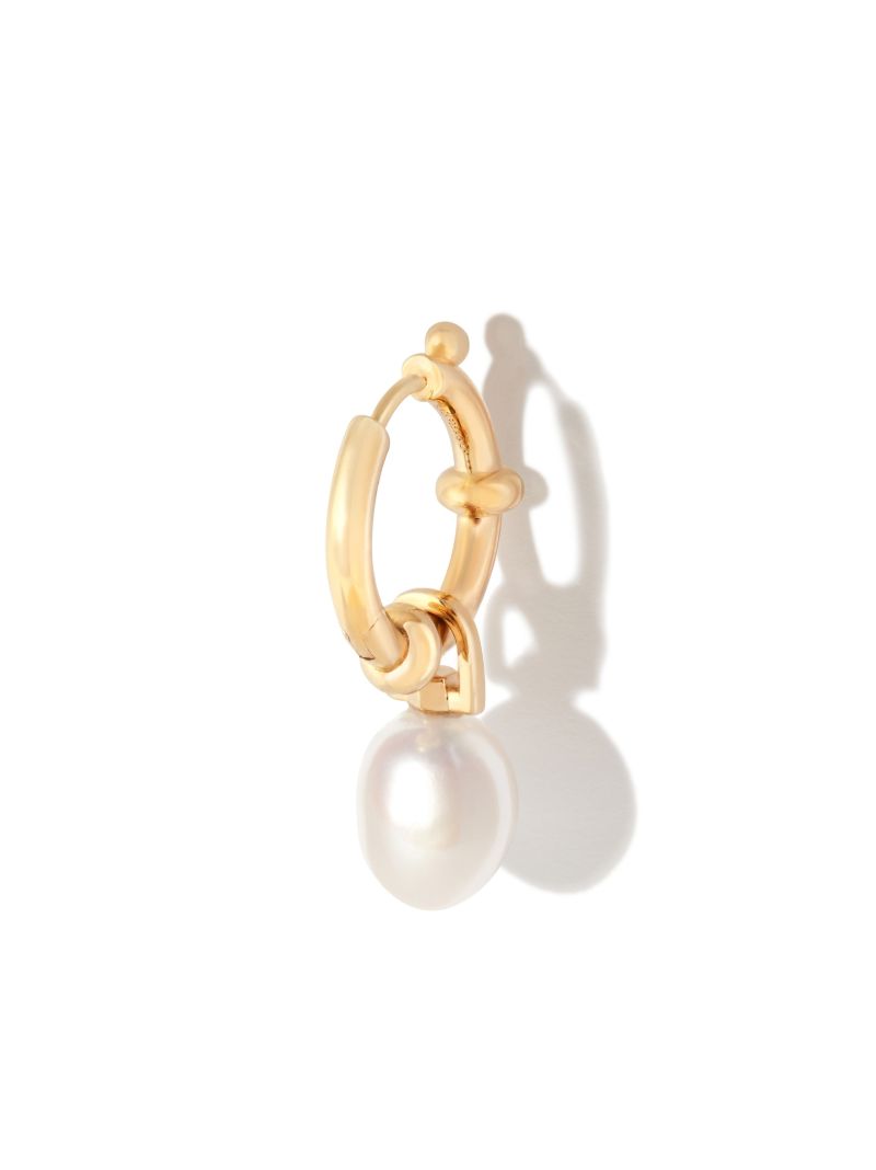 Gold-plated Cha Cha Pearl Single Hoop Earring