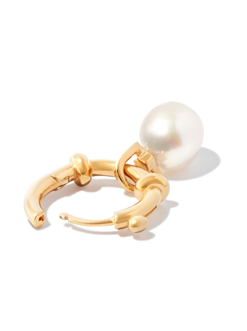 Gold-plated Cha Cha Pearl Single Hoop Earring