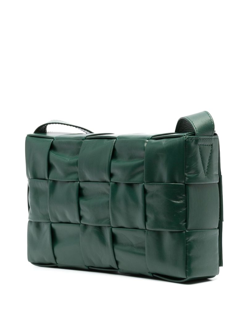 Green Small Cassette Leather Cross Body Bag