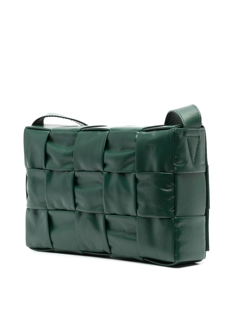 Green Small Cassette Leather Cross Body Bag