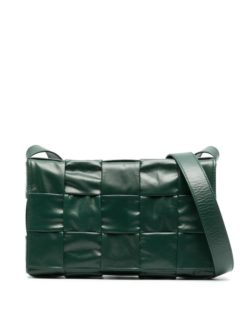 Green Small Cassette Leather Cross Body Bag