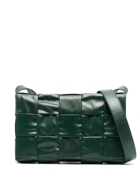 Green Small Cassette Leather Cross Body Bag
