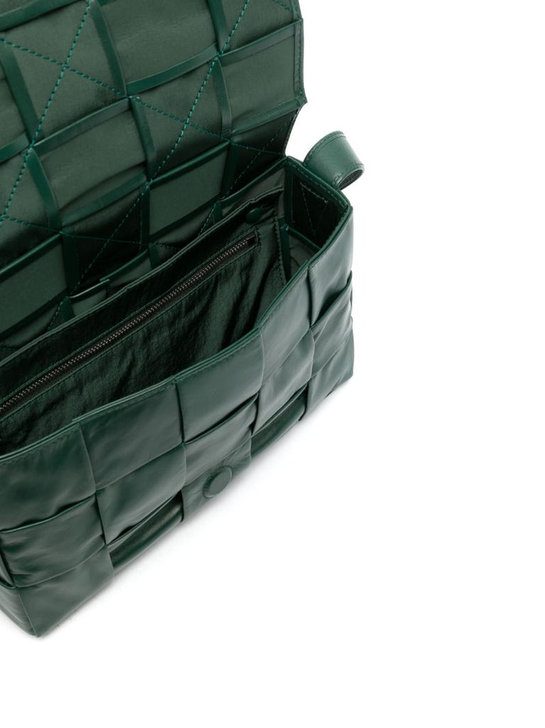 Green Small Cassette Leather Cross Body Bag