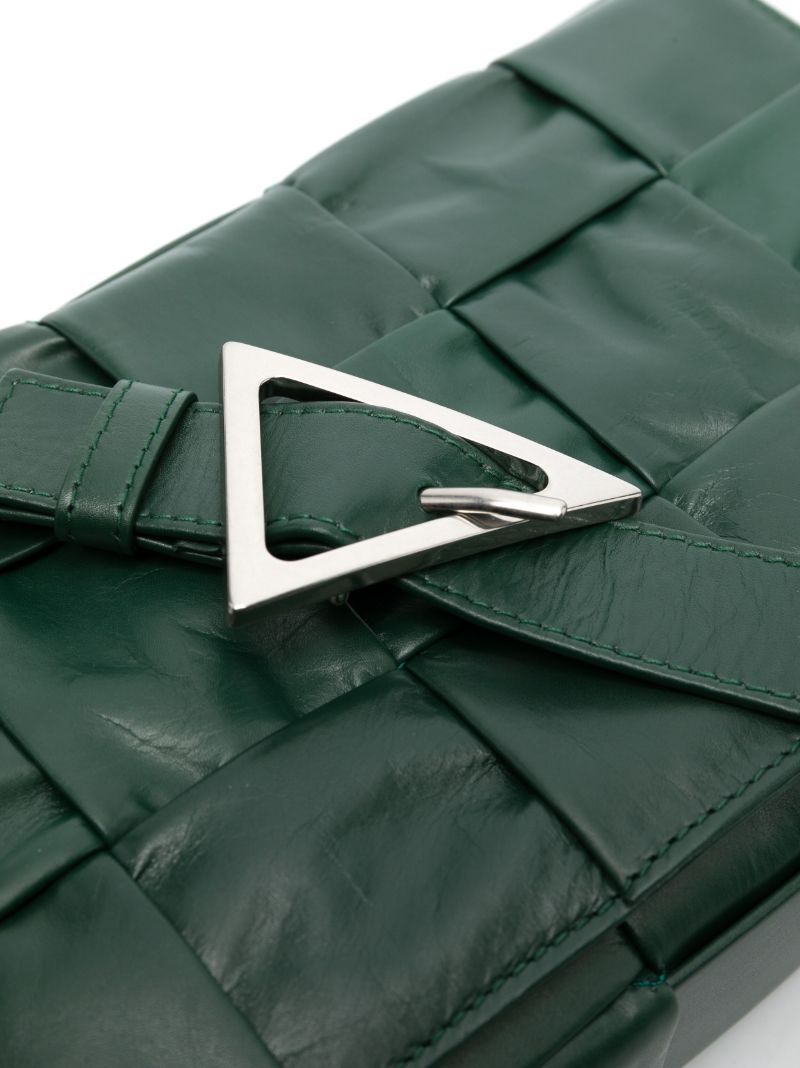 Green Small Cassette Leather Cross Body Bag