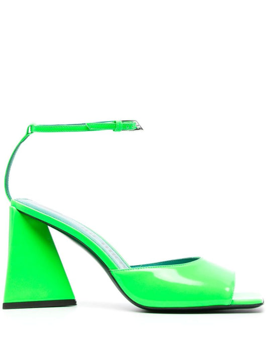Green Piper 85 Patent Leather Sandals