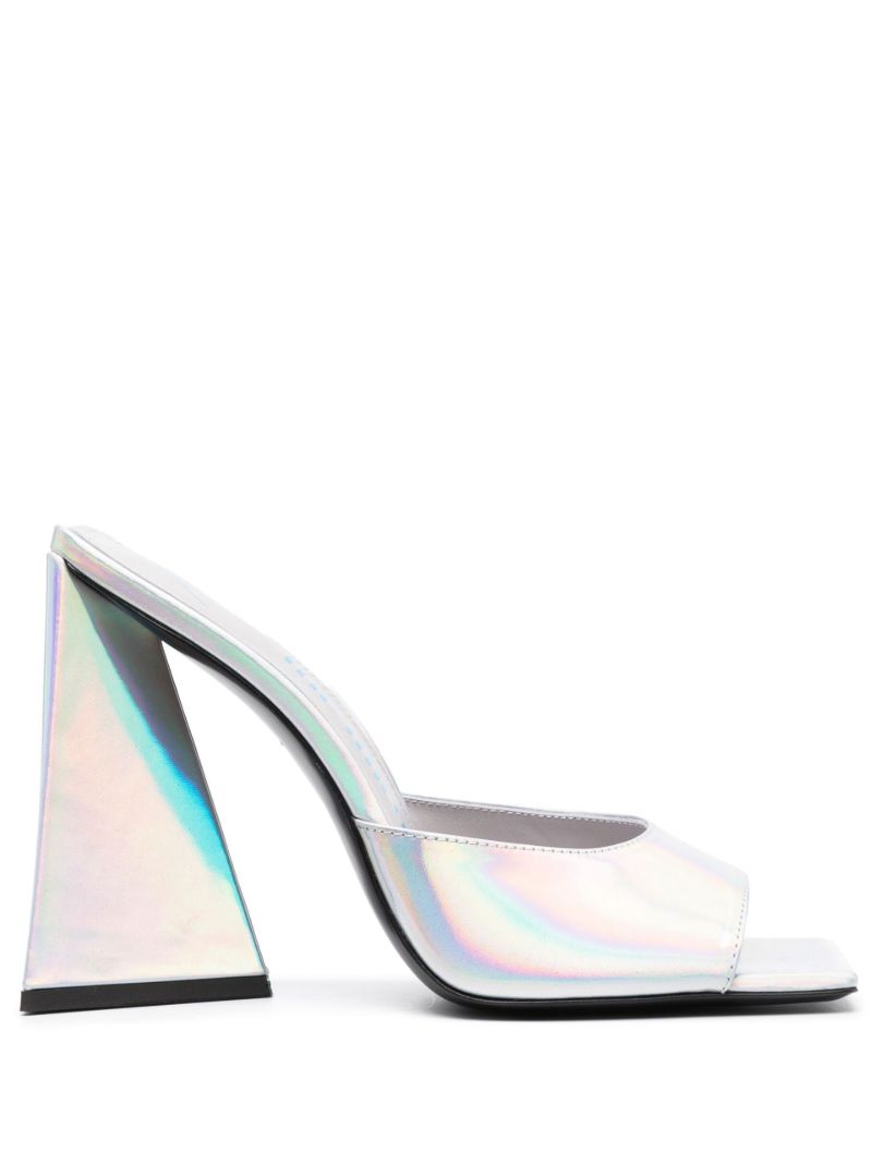 Silver Devon 115 Patent Leather Mules