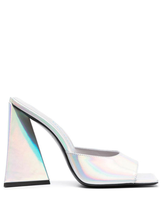 Silver Devon 115 Patent Leather Mules