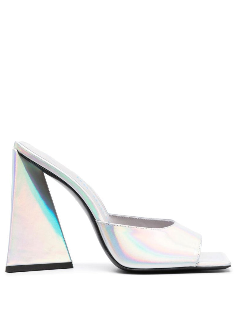 Silver Devon 115 Patent Leather Mules